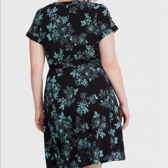 Torrid Floral Jersey Knit Faux Wrap Dress - Picture 3 of 4